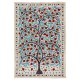 Uzbek Suzani Textile with Pomegranate Tree Design. Embroidered Cotton & Silk Wall Hanging, Bed Cover