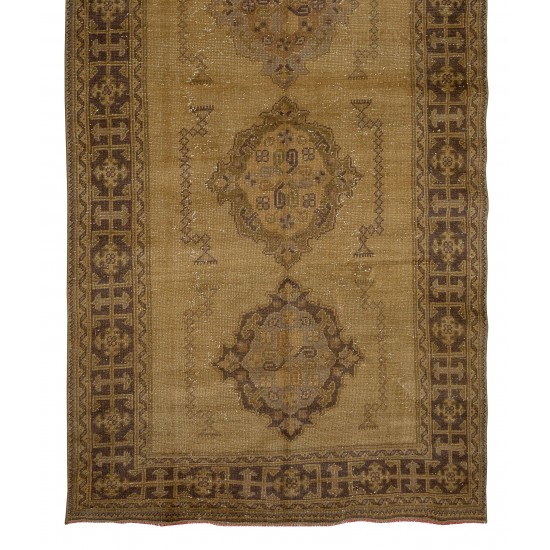 Authentic Hand-Knotted Vintage Turkish Runner Rug for Hallway Decor