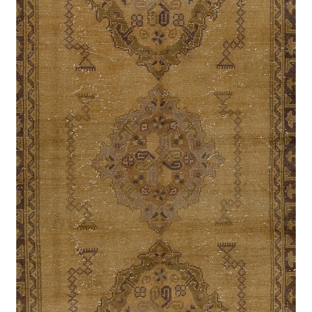 Authentic Hand-Knotted Vintage Turkish Runner Rug for Hallway Decor