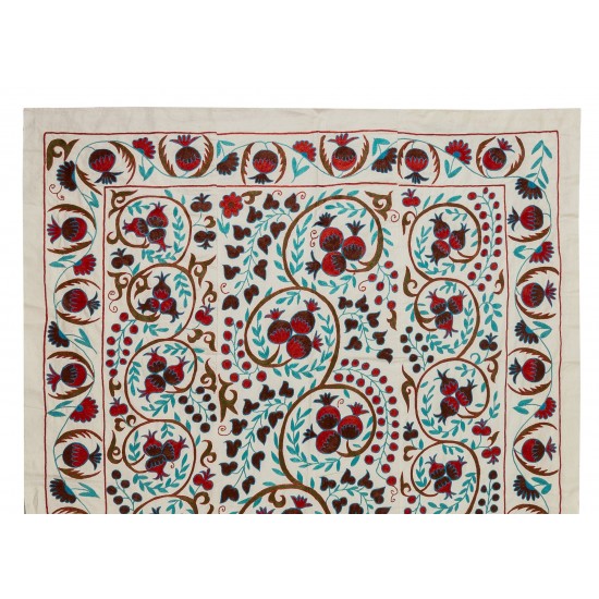 Brand New Uzbek Suzani Textile. Embroidered Cotton & Silk Wall Hanging, Bed Cover Brand New Uzbek Suzani Textile. Embroidered Cotton & Silk Wall Hanging, Bed Cover