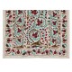 New Silk Hand Embroidery Classic Suzani Wall Hanging, Decorative Bedspread From Uzbekistan