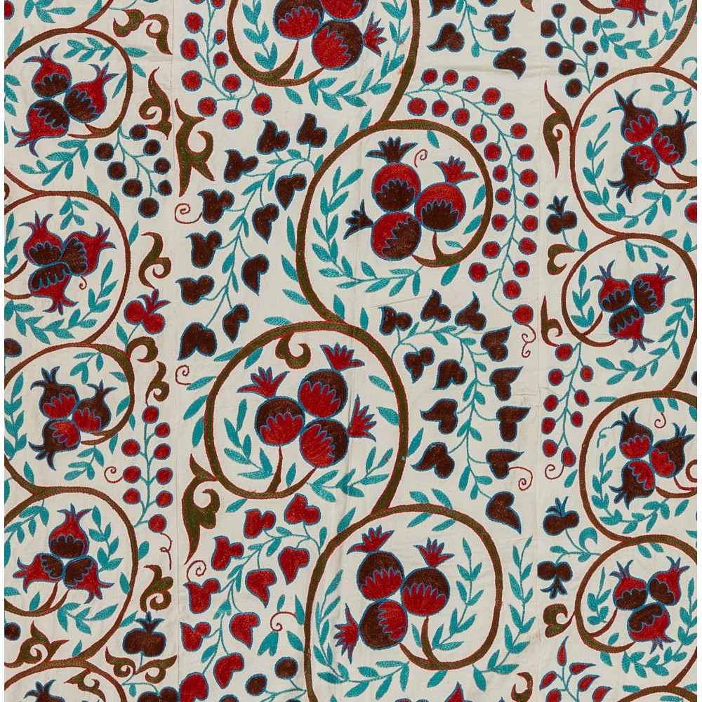 Modern Tapestry, Silk Embroidered Wall Hanging, Uzbek Suzani Bedspread