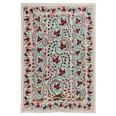 Modern Tapestry. Silk Embroidered Wall Hanging. Uzbek Suzani Bedspread