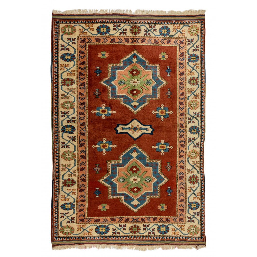 New Hand-knotted Turkish Area Rug, 100% Wool. Soft medium pile