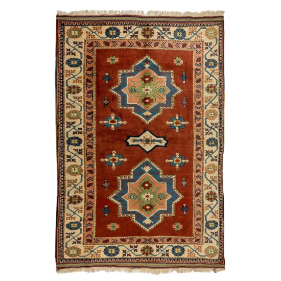 New Hand-knotted Turkish Rug, 100% Wool. Soft medium pile