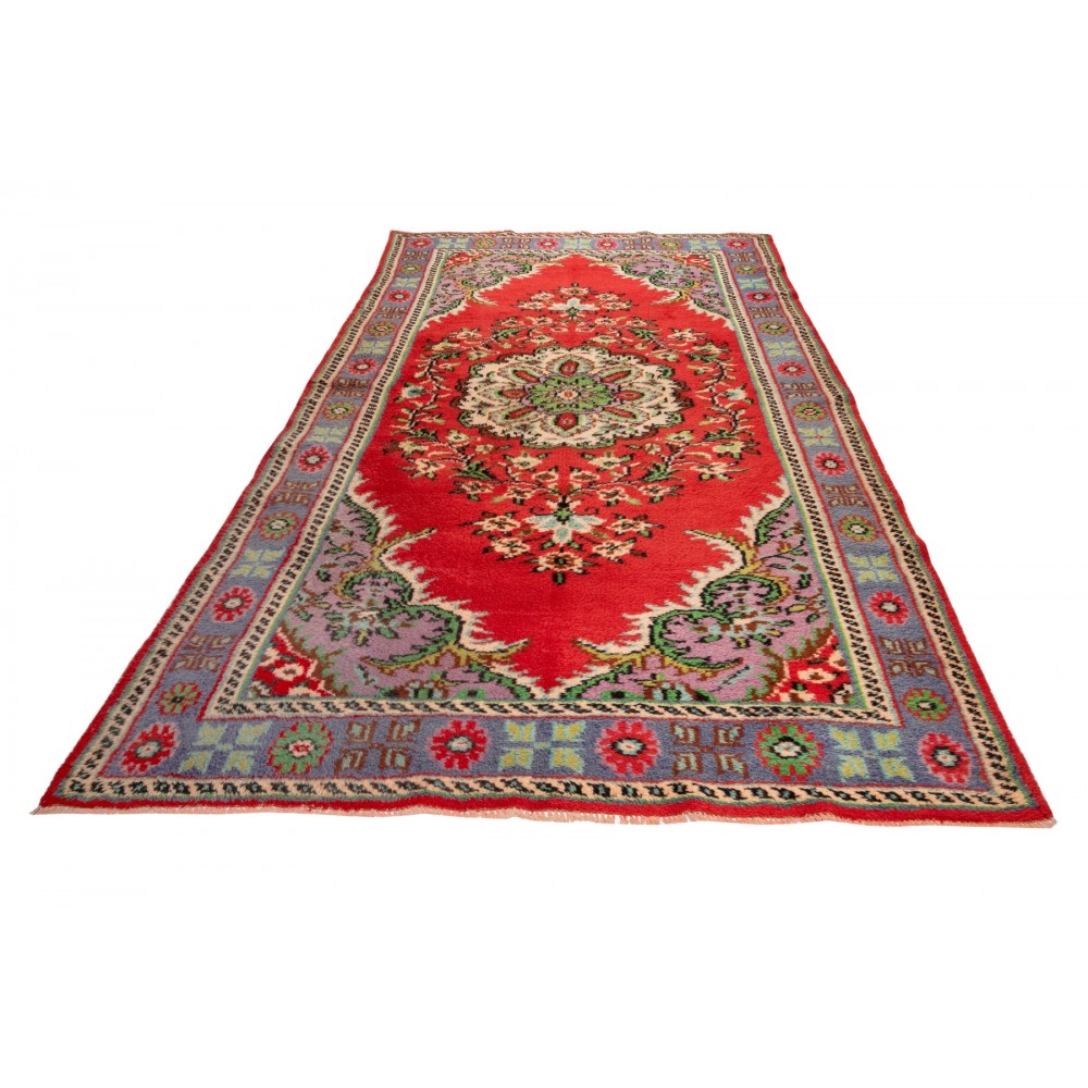 Mid-20th Century Handmade Anatolian Area Rug with Floral Medallion Design