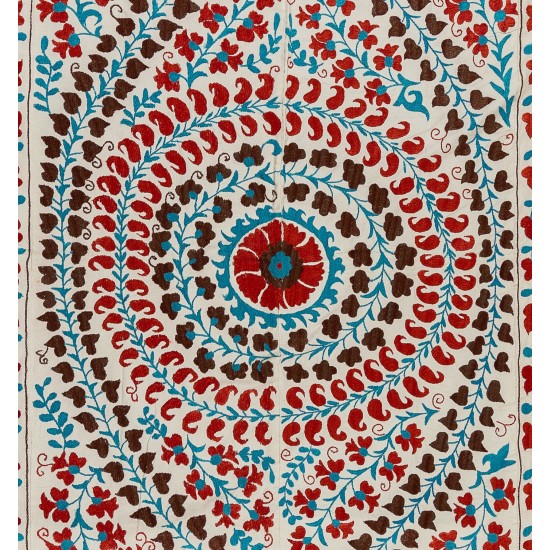 Brand New Uzbek Suzani Textile. Embroidered Cotton & Silk Wall Hanging, Bed Cover