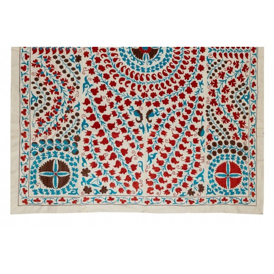 Brand New Uzbek Suzani Textile. Embroidered Cotton & Silk Wall Hanging, Bed Cover Brand New Uzbek Suzani Textile. Embroidered Cotton & Silk Wall Hanging, Bed Cover
