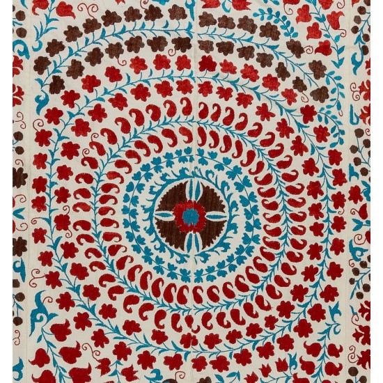 Brand New Uzbek Suzani Textile. Embroidered Cotton & Silk Wall Hanging, Bed Cover Brand New Uzbek Suzani Textile. Embroidered Cotton & Silk Wall Hanging, Bed Cover