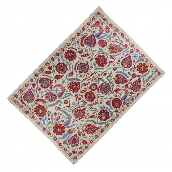 Brand New Uzbek Suzani Textile. Embroidered Cotton & Silk Wall Hanging, Bed Cover Brand New Uzbek Suzani Textile. Embroidered Cotton & Silk Wall Hanging, Bed Cover