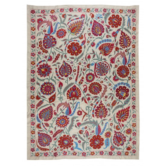 Brand New Uzbek Suzani Textile. Embroidered Cotton & Silk Wall Hanging, Bed Cover Brand New Uzbek Suzani Textile. Embroidered Cotton & Silk Wall Hanging, Bed Cover