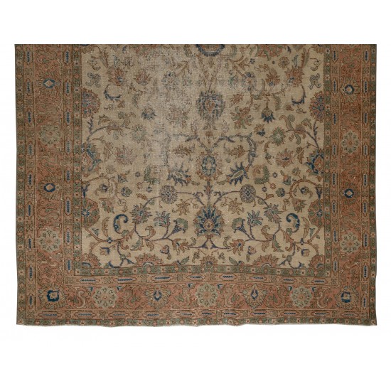Distressed Vintage Handmade Anatolian Oushak Area Rug for Home and Office Decor Distressed Vintage Handmade Anatolian Oushak Area Rug for Home and Office Decor
