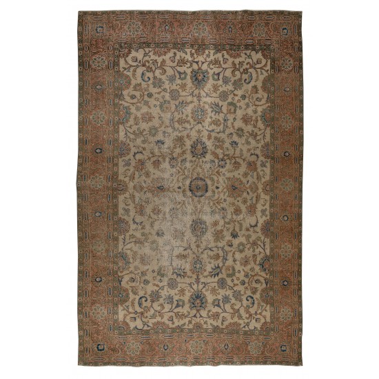 Distressed Vintage Handmade Anatolian Oushak Area Rug for Home and Office Decor Distressed Vintage Handmade Anatolian Oushak Area Rug for Home and Office Decor