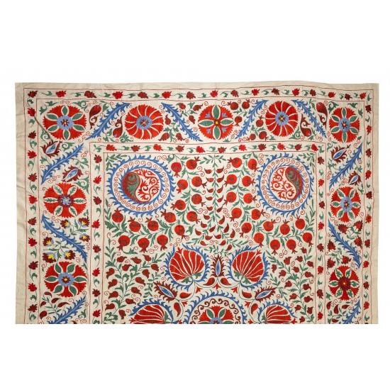 Brand New Uzbek Suzani Textile. Embroidered Cotton & Silk Bed Cover Brand New Uzbek Suzani Textile. Embroidered Cotton & Silk Bed Cover