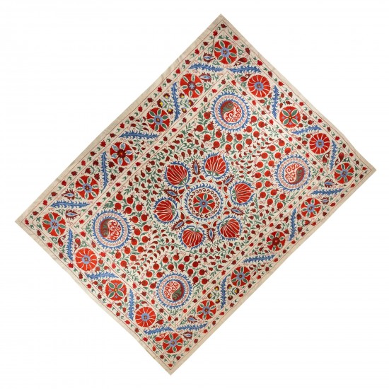 Brand New Uzbek Suzani Textile. Embroidered Cotton & Silk Bed Cover Brand New Uzbek Suzani Textile. Embroidered Cotton & Silk Bed Cover