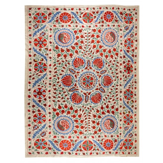 Brand New Uzbek Suzani Textile. Embroidered Cotton & Silk Bed Cover Brand New Uzbek Suzani Textile. Embroidered Cotton & Silk Bed Cover