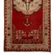 Mid-Century Handmade Central Anatolian Accent Rug in Red and Beige