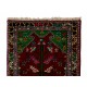 Vintage Handmade Turkish Wool Rug in Maroon, Beige, Blue & Pink Color