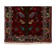 Vintage Handmade Turkish Wool Rug in Maroon, Beige, Blue & Pink Color