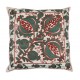 Uzbek Suzani Pillow Case. 21st Century Hand Embroidered Cotton & Silk Cushion Cover