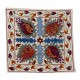 Uzbek Suzani Pillow Case. Modern Hand Embroidered Cotton & Silk Cushion Cover