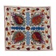 Uzbek Suzani Pillow Case. 21st Century Hand Embroidered Cotton & Silk Cushion Cover