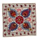 Asian Suzani Pillow Case. 21st Century Hand Embroidered Cotton & Silk Cushion Cover Asian Suzani Pillow Case. 21st Century Hand Embroidered Cotton & Silk Cushion Cover