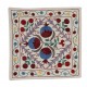 Modern Cushion Cover, Embroidered Toss Pillow, Handmade Silk Lace Pillow