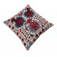 New Uzbek Suzani Pillow Case. Hand Embroidered Cotton & Silk Cushion Cover