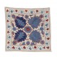 Decorative Uzbek Suzani Pillow Case. Embroidered Cotton & Silk Cushion Cover