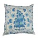 Modern Cushion Cover, Embroidered Toss Pillow, Handmade Silk Lace Pillow