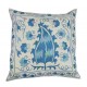 Traditional Uzbek Suzani Pillow Case. Embroidered Cotton & Silk Cushion Cover