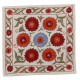 Decorative Hand Embroidered Silk, Cotton and Linen Cushion Cover From Uzbekistan