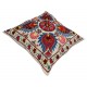 Uzbek Suzani Pillow Case. 21st Century Hand Embroidered Cotton & Silk Cushion Cover Uzbek Suzani Pillow Case. 21st Century Hand Embroidered Cotton & Silk Cushion Cover