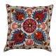 Uzbek Suzani Pillow Case. 21st Century Hand Embroidered Cotton & Silk Cushion Cover Uzbek Suzani Pillow Case. 21st Century Hand Embroidered Cotton & Silk Cushion Cover