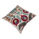 Decorative Uzbek Suzani Pillow Case. Embroidered Cotton & Silk Cushion Cover