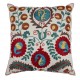 Decorative Uzbek Suzani Pillow Case. Embroidered Cotton & Silk Cushion Cover