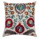 Decorative Uzbek Suzani Pillow Case. Embroidered Cotton & Silk Cushion Cover