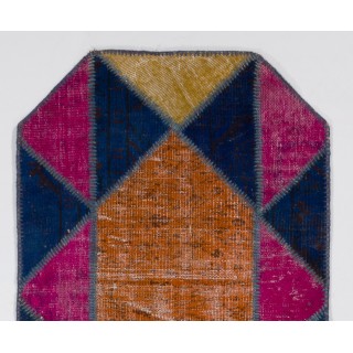 Colorful Handknotted Patchwork Runner Rug for Corridor, Entryway and Hallway Decor | Wool Rug for Kitchen | Stair Rug Colorful Handknotted Patchwork Runner Rug for Corridor, Entryway and Hallway Decor | Wool Rug for Kitchen | Stair Rug