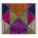 Colorful Handknotted Patchwork Runner Rug for Corridor, Entryway and Hallway Decor | Wool Rug for Kitchen | Stair Rug