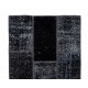 Distressed Look Patchwork Runner Rug in Shades of Black | Handmade Re-Dyed Turkish Vintage Carpet for Hallway Decor