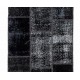 Distressed Look Patchwork Runner Rug in Shades of Black | Handmade Re-Dyed Turkish Vintage Carpet for Hallway Decor