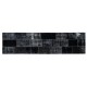 Distressed Look Patchwork Runner Rug in Shades of Black. Handmade Re-Dyed Turkish Vintage Carpet for Hallway Decor