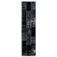 Distressed Look Patchwork Runner Rug in Shades of Black. Handmade Re-Dyed Turkish Vintage Carpet for Hallway Decor