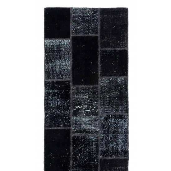 Handmade Patchwork Runner Made from Over-Dyed Vintage Carpets Custom Options Av. Handmade Patchwork Runner Made from Over-Dyed Vintage Carpets Custom Options Av.