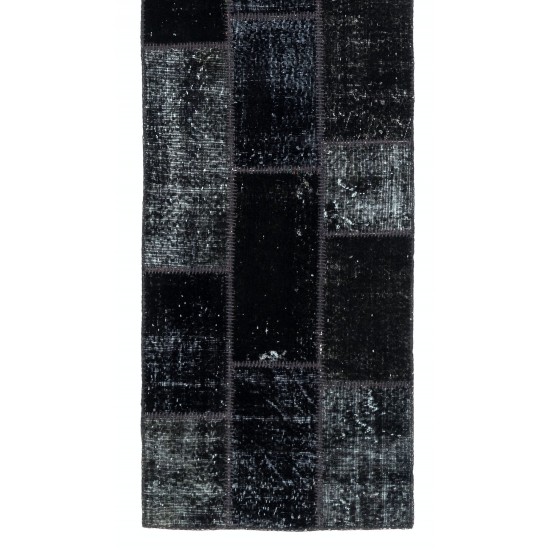 Handmade Patchwork Runner Made from Over-Dyed Vintage Carpets Custom Options Av. Handmade Patchwork Runner Made from Over-Dyed Vintage Carpets Custom Options Av.