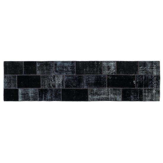 Handmade Patchwork Runner Made from Over-Dyed Vintage Carpets Custom Options Av. Handmade Patchwork Runner Made from Over-Dyed Vintage Carpets Custom Options Av.