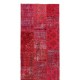 Handmade Patchwork Runner Made from Over-Dyed Vintage Carpets Custom Options Av. Handmade Patchwork Runner Made from Over-Dyed Vintage Carpets Custom Options Av.