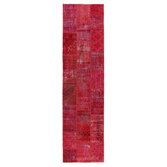 Handmade Patchwork Runner Made from Over-Dyed Vintage Carpets Custom Options Av. Handmade Patchwork Runner Made from Over-Dyed Vintage Carpets Custom Options Av.