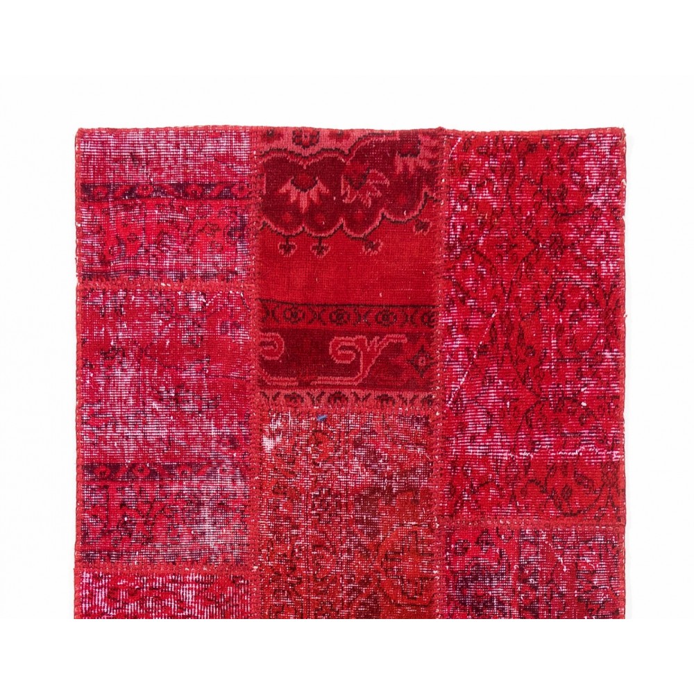 Red Handknotted Patchwork Runner Rug for Corridor, Entryway and Hallway Decor | Wool Rug for Kitchen | Stair Rug Red Handknotted Patchwork Runner Rug for Corridor, Entryway and Hallway Decor | Wool Rug for Kitchen | Stair Rug